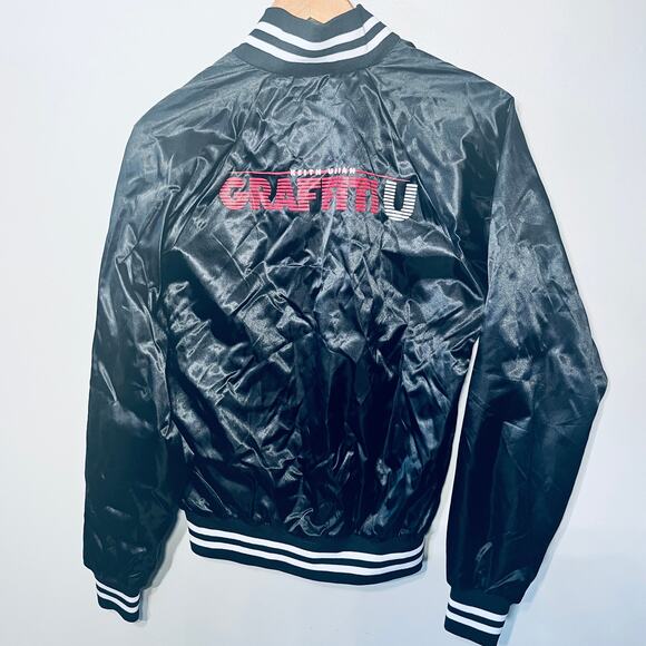 Augusta Jacket Keith Urban VIP Graffiti U Tour Black Satin Backstage Concert S - Picture 3 of 6